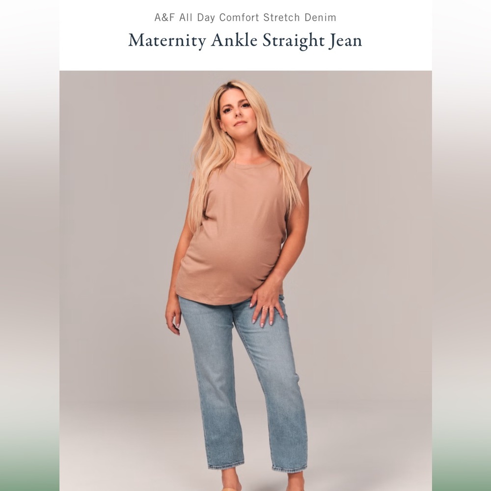 A&F Maternity Ankle Straight Jean
